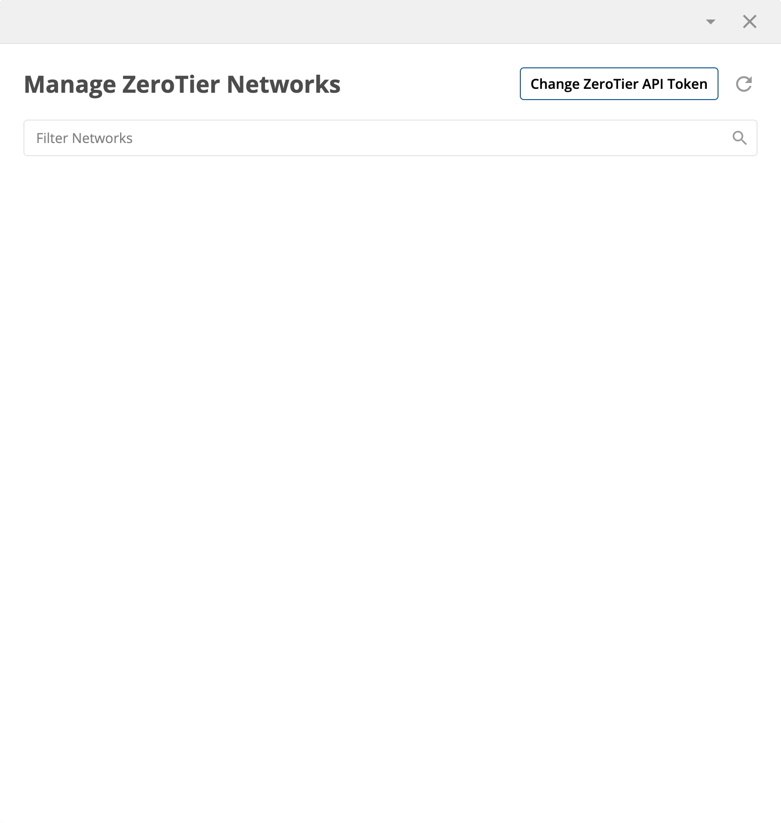 Manage Zerotier Networks Panel