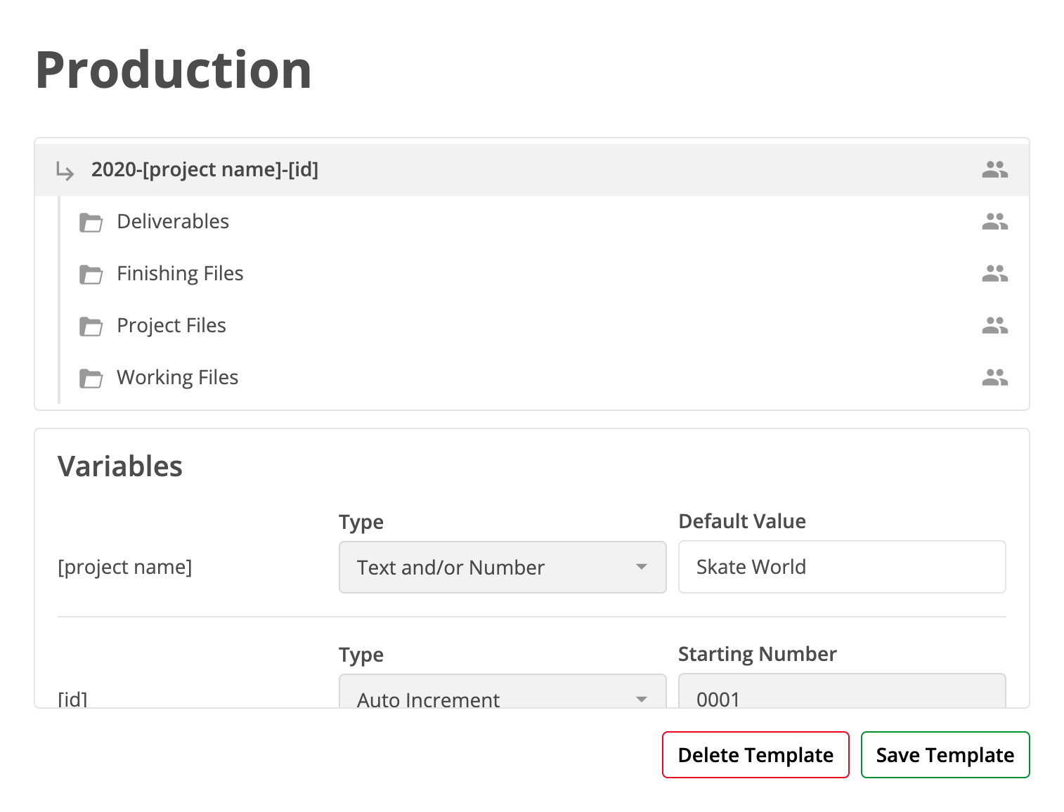 templates browser panel